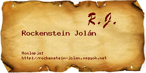 Rockenstein Jolán névjegykártya